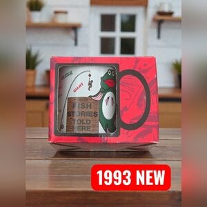 New vintage 1993 ceramic mug fish stories told here
